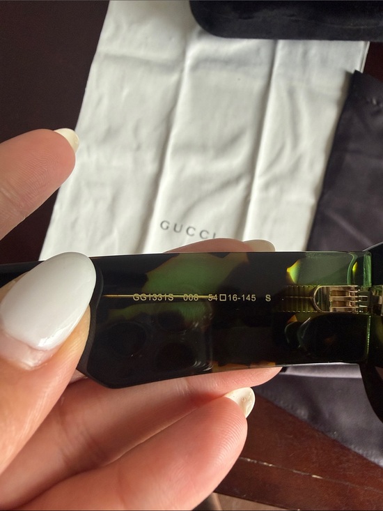 New Gucci Rectangular Green Tortoiseshell Sunglasses main image 4